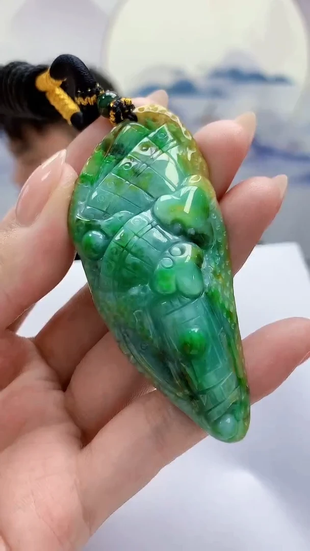 未镶嵌定制翡翠5060MM-毛货挂件9