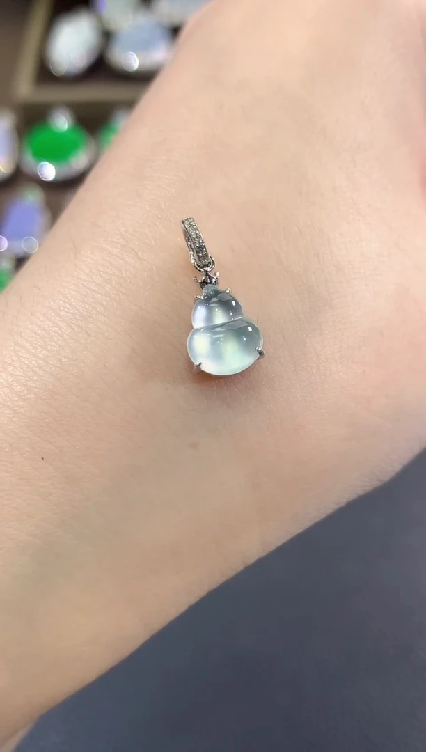 吊坠(不含链)18K金镶嵌翡翠b19