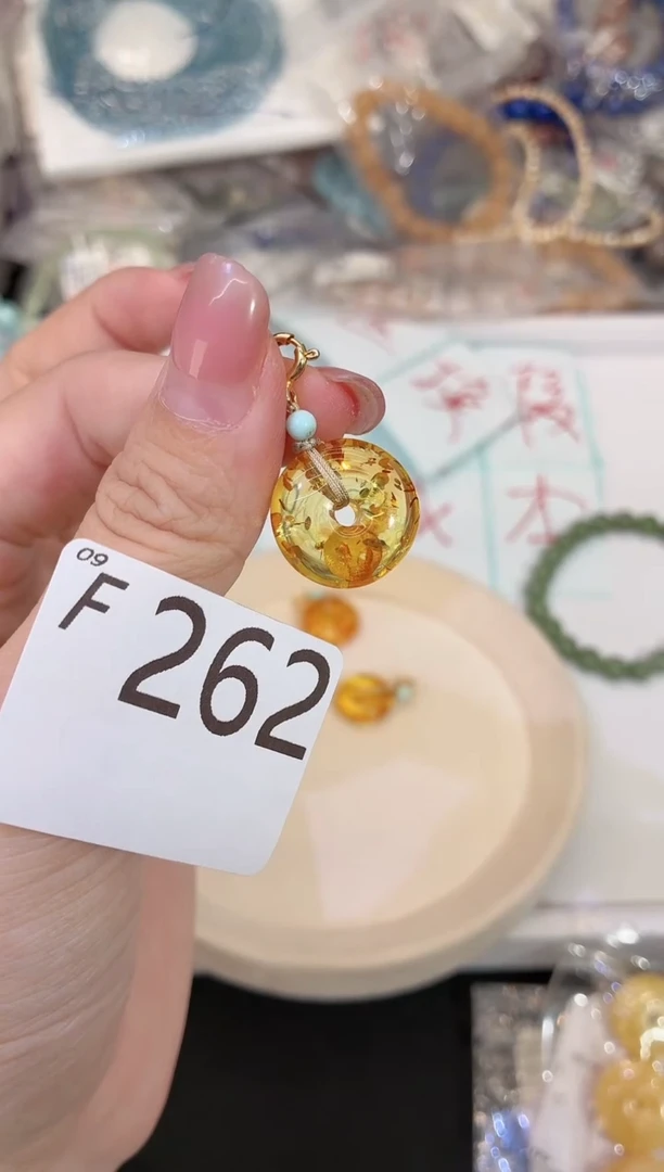 琥珀银S925镶嵌珠宝奇石默认微瑕发一F262