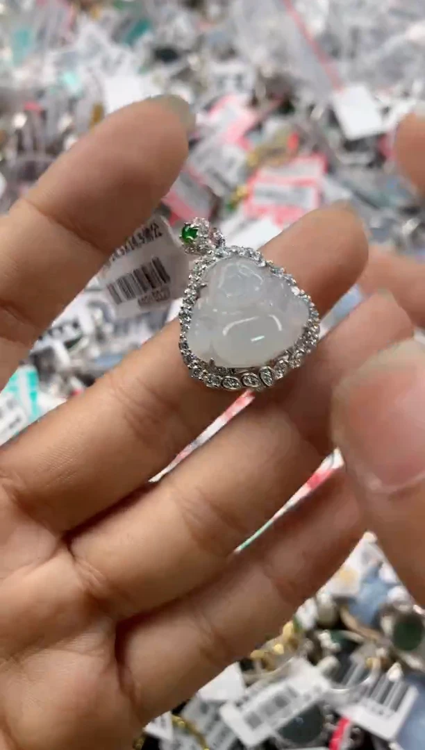 银S925镶嵌戒指翡翠999----8