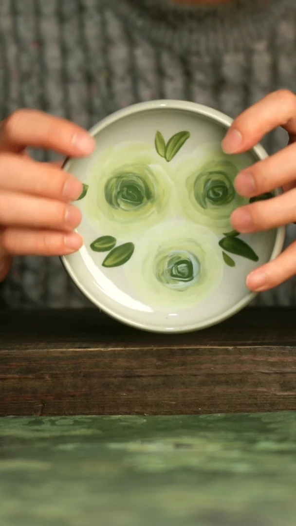 陶瓷青诗集手工手绘瓷器