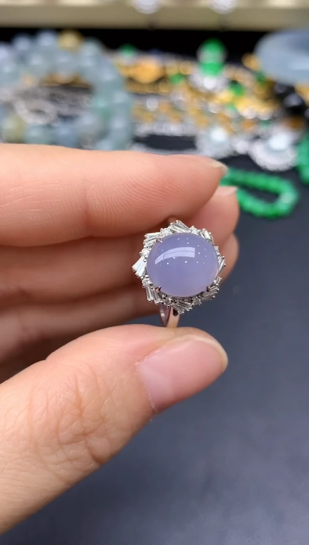 18K金镶嵌戒指翡翠207-雪姐翡翠天天见