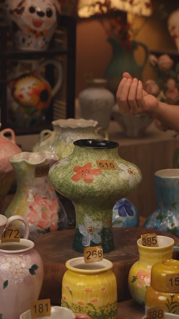 陶瓷515景德镇设计师手作花器摆件侘寂风