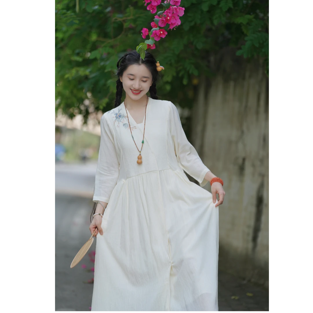 《花千骨》褶皱肌理棉质连衣裙/上新福利