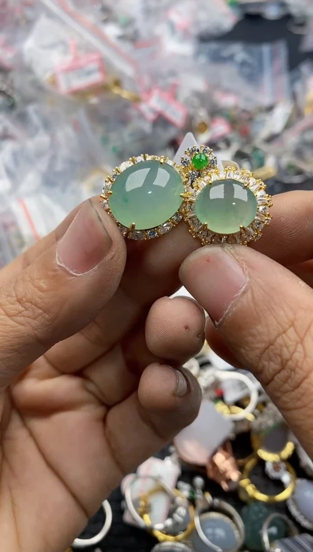 银S925镶嵌戒指翡翠161616----4