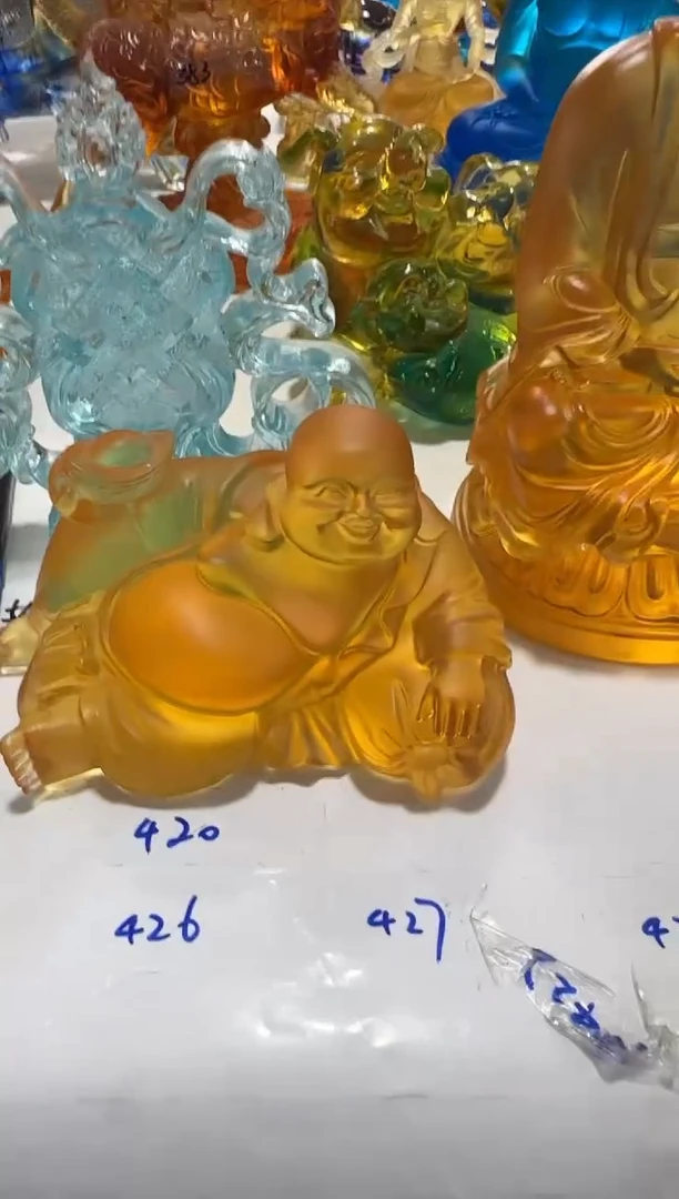 手工艺品琉璃423 弥勒 微瑕作品  不退不换  介意勿拍