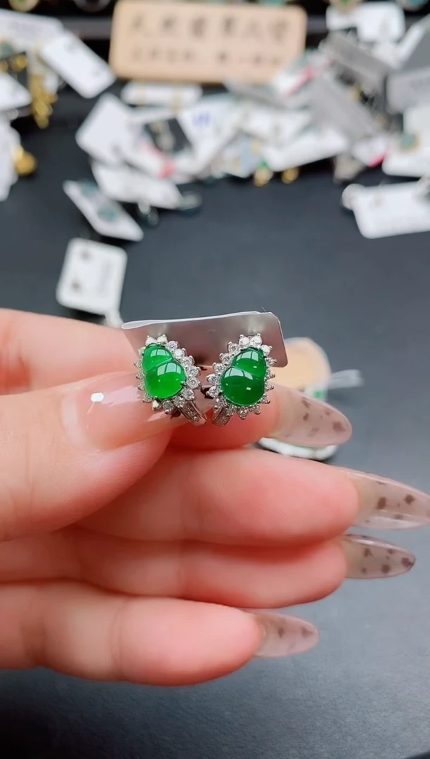 银S925镶嵌戒指翡翠1