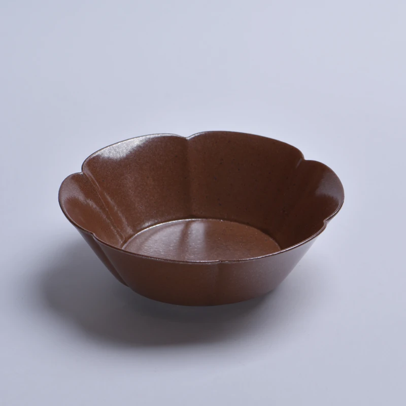 斋居·酱红釉-灰念-玫瑰盘275ML（灰念0730）