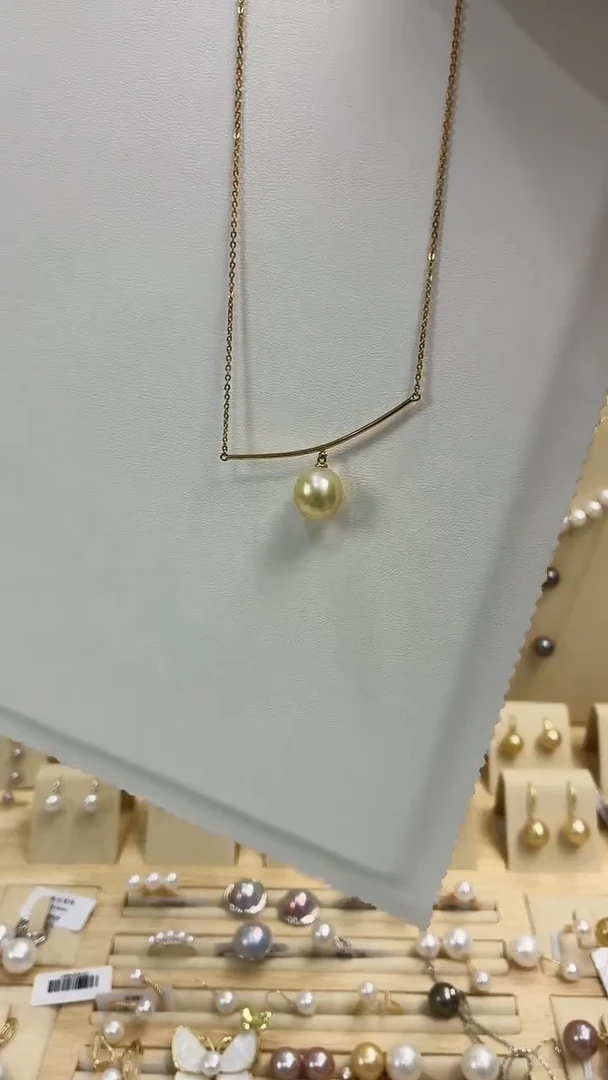 银S925镶嵌海水珍珠项链项链