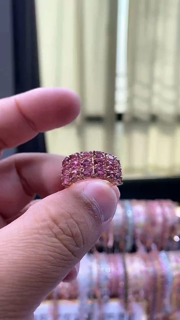 【闪购商品】碧玺戒指银S925镶嵌34535435454354