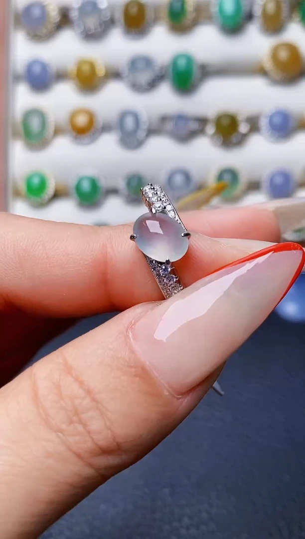 银S925镶嵌戒指翡翠4355