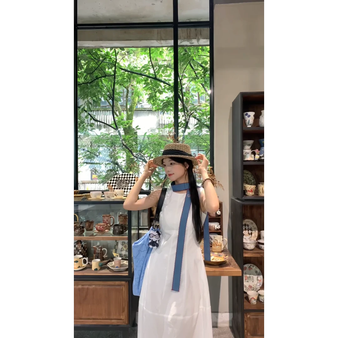 parkyeon韩系时尚极简风气质连衣裙夏季新款无袖背心漂亮长裙子