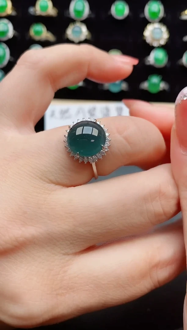 【闪购商品】翡翠戒指银S925镶嵌50880