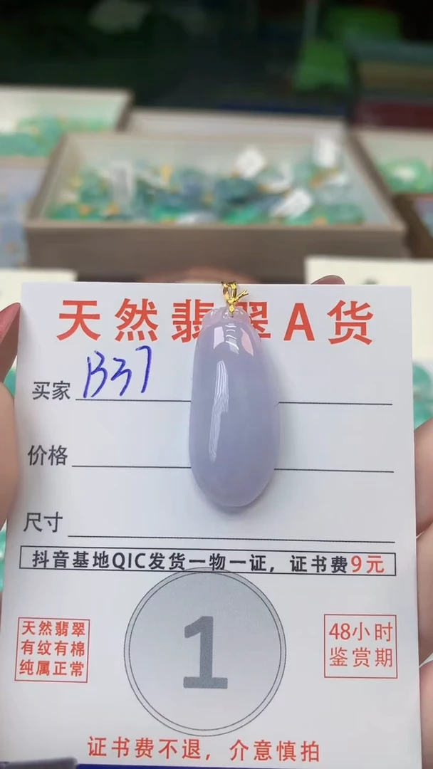 颈饰18K金镶嵌翡翠天然A货翡翠挂件