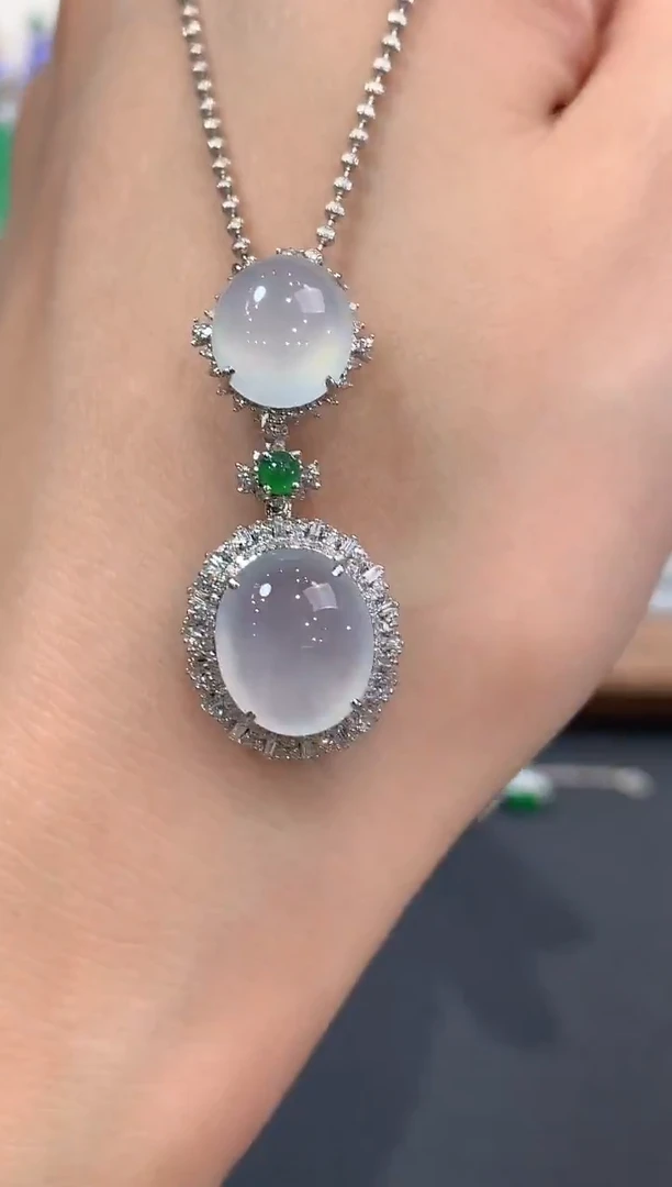 吊坠(不含链)18K金镶嵌翡翠a46