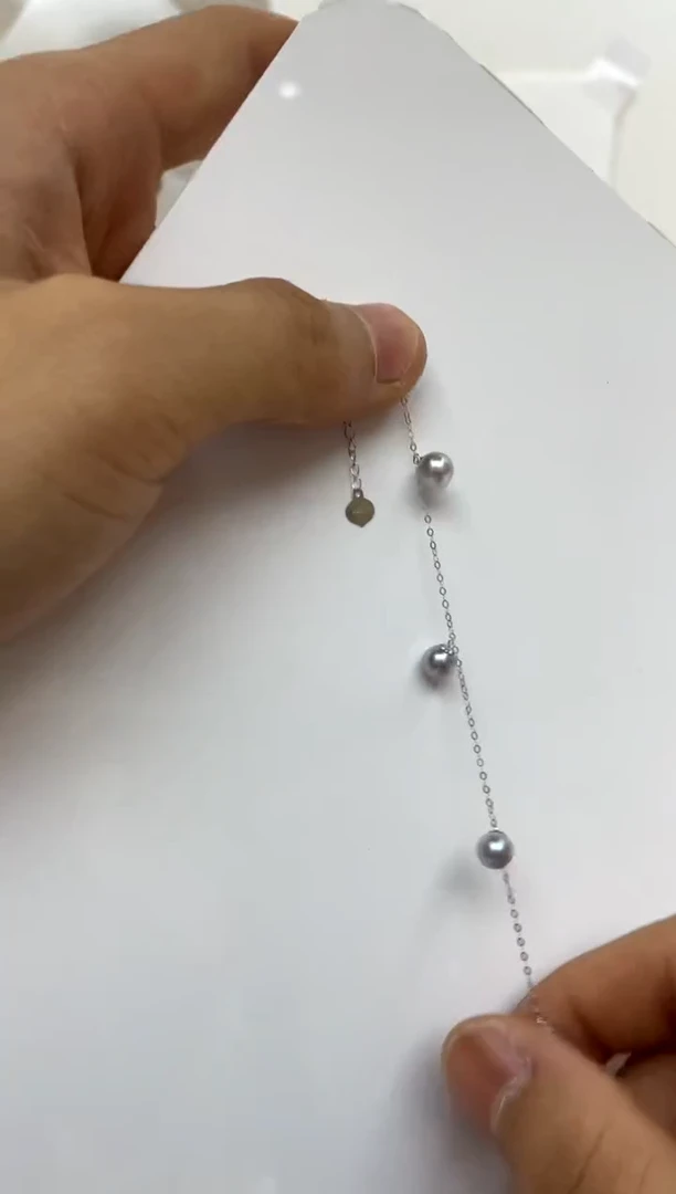 18K金镶嵌手绳海水珍珠5-6