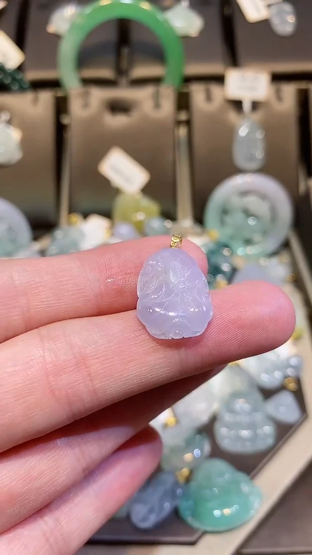 【闪购商品】翡翠颈饰18K金镶嵌纯天然A货翡翠一件