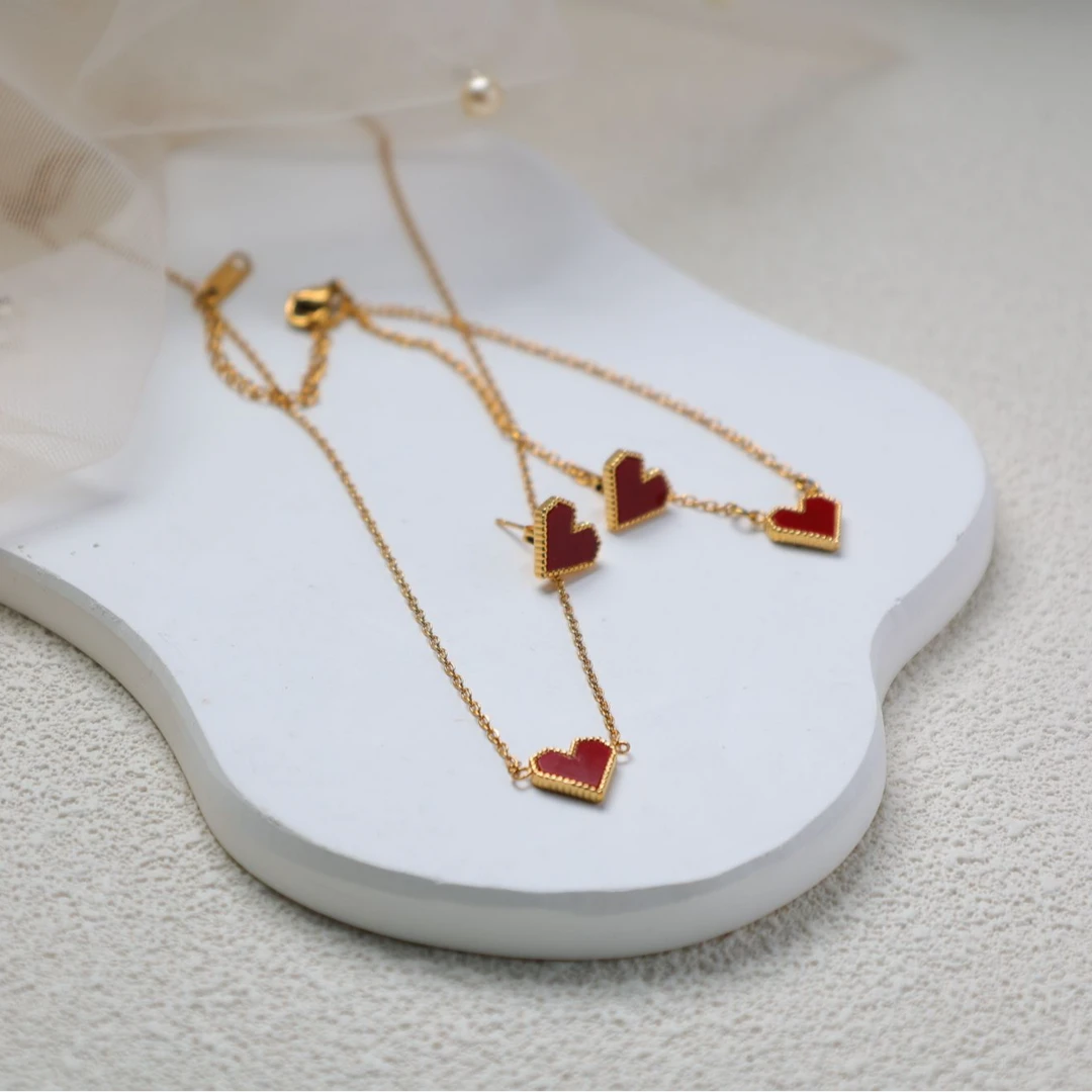 钛钢项链 LX0875时尚首饰三件套