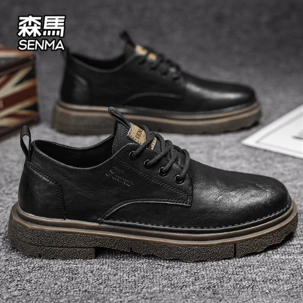 森马男鞋秋季新款休闲皮鞋男款官方正版高端西装时尚男士正装皮鞋