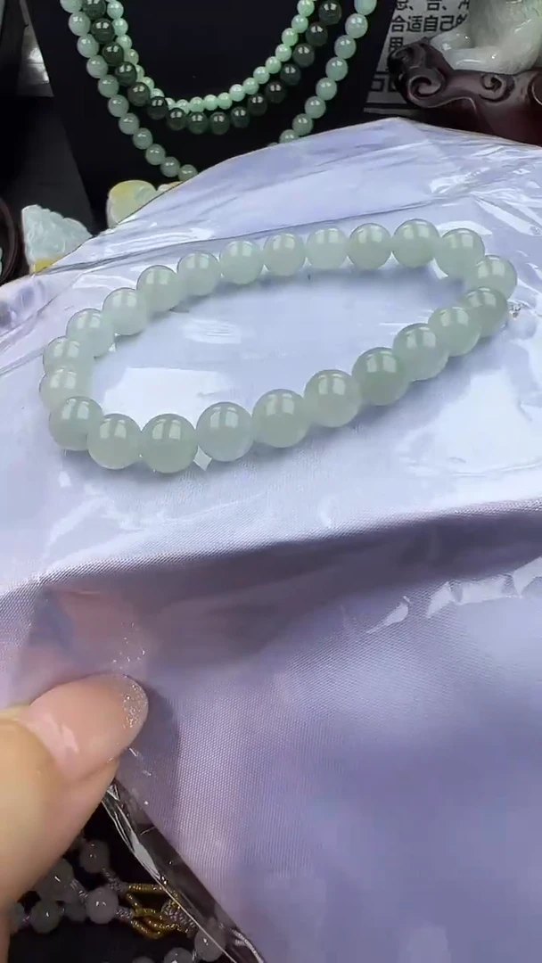 未镶嵌手串翡翠玉珠卡7.6
