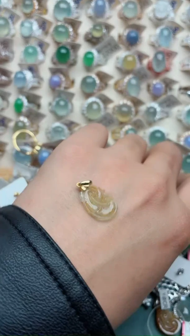 吊坠(不含链)银S925镶嵌翡翠.