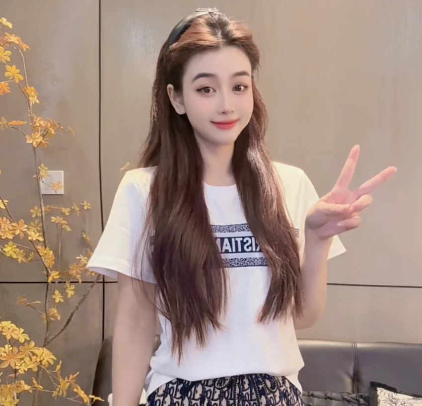 【橘子定制】新款百搭轻奢刺绣短袖女5305