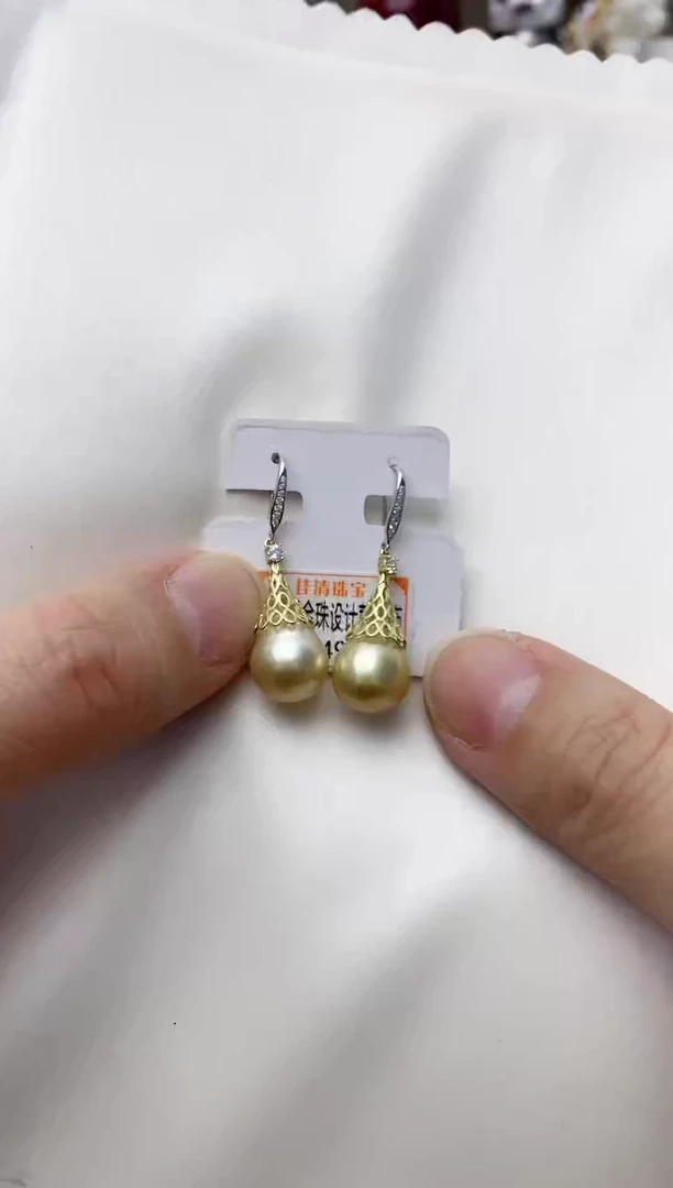 银S925镶嵌耳饰海水珍珠A130