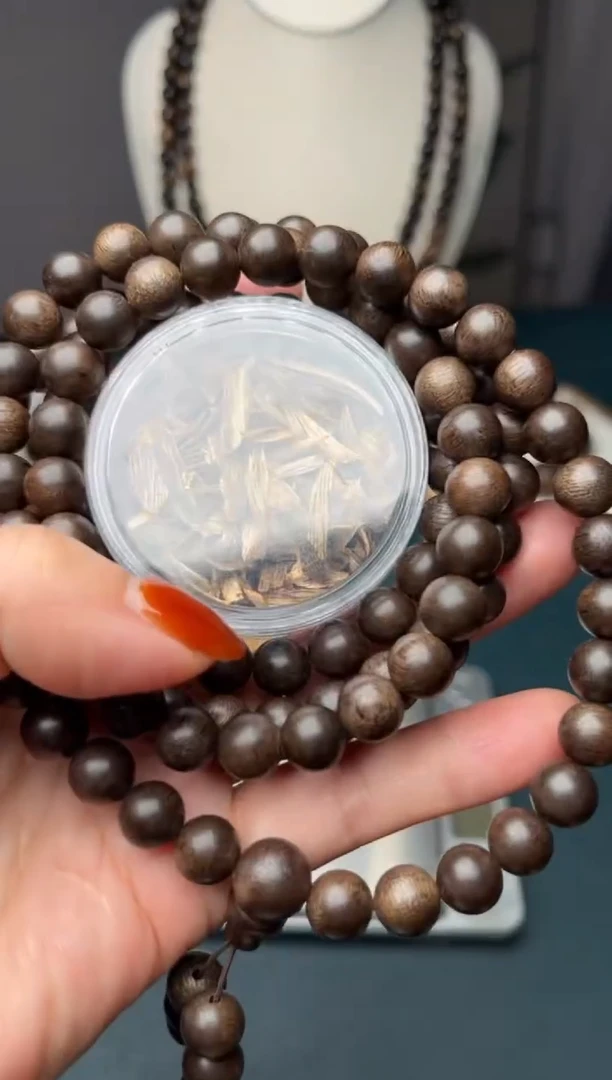 沉香沉香碎屑8mm越南芽庄多圈圆珠