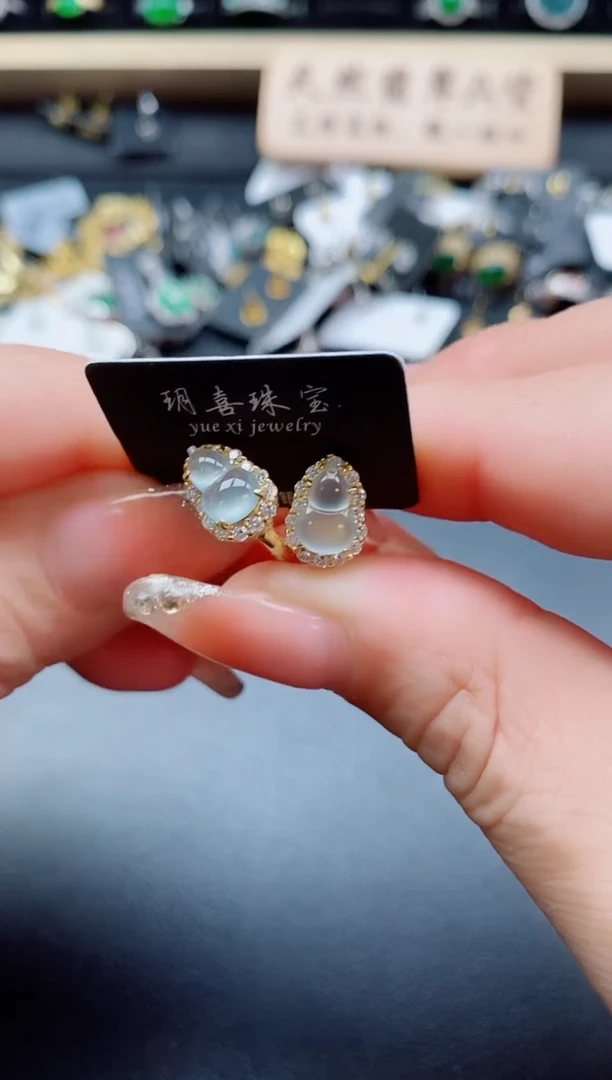 银S925镶嵌戒指翡翠1
