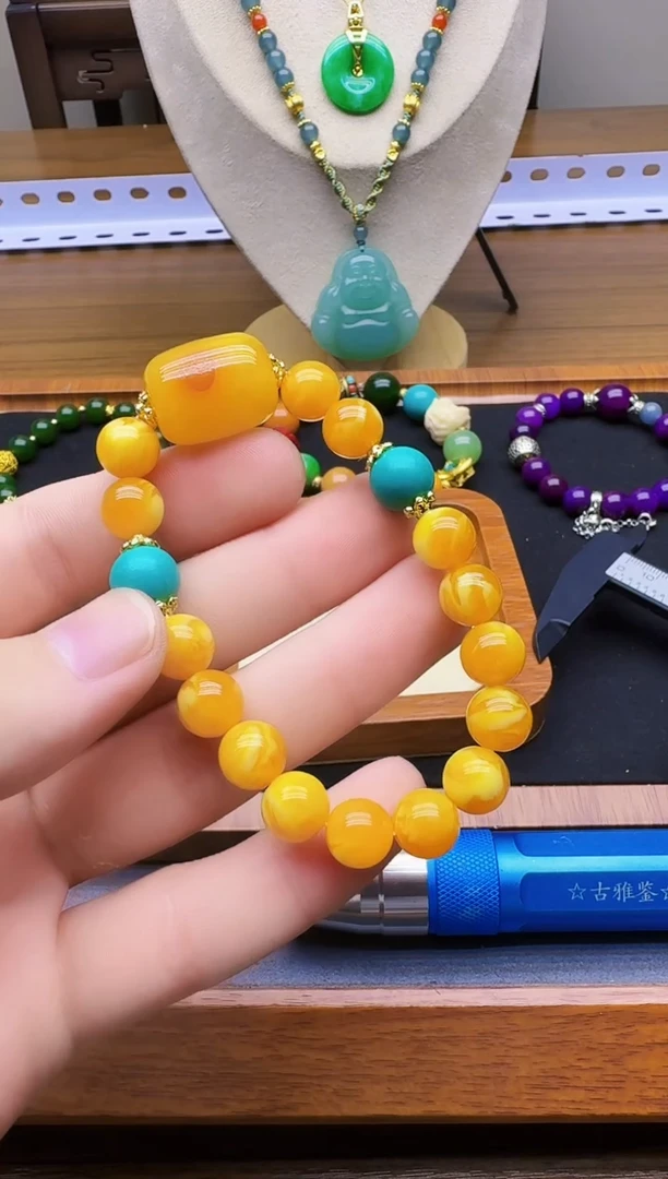 手链蜜蜡14K金镶嵌S105