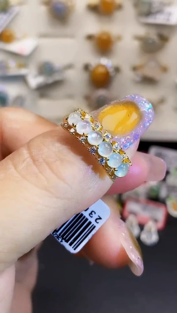 银S925镶嵌戒指翡翠4109