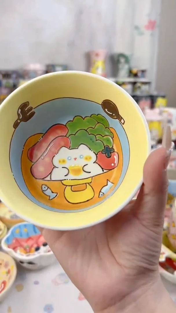 杯子景德镇手绘小可乐杯微瑕处理