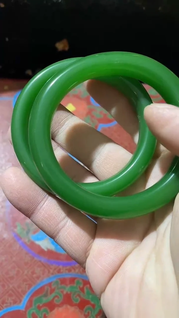 玉米福满专属链接  一对菠菜绿 镯子