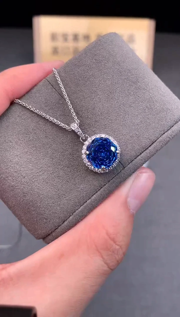 颈饰银S925镶嵌托帕石2222