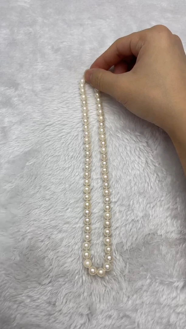 项链银S925镶嵌海水珍珠AK羽皇金7-7.5mm