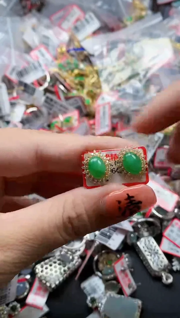 银S925镶嵌戒指翡翠天然A货缅甸翡翠