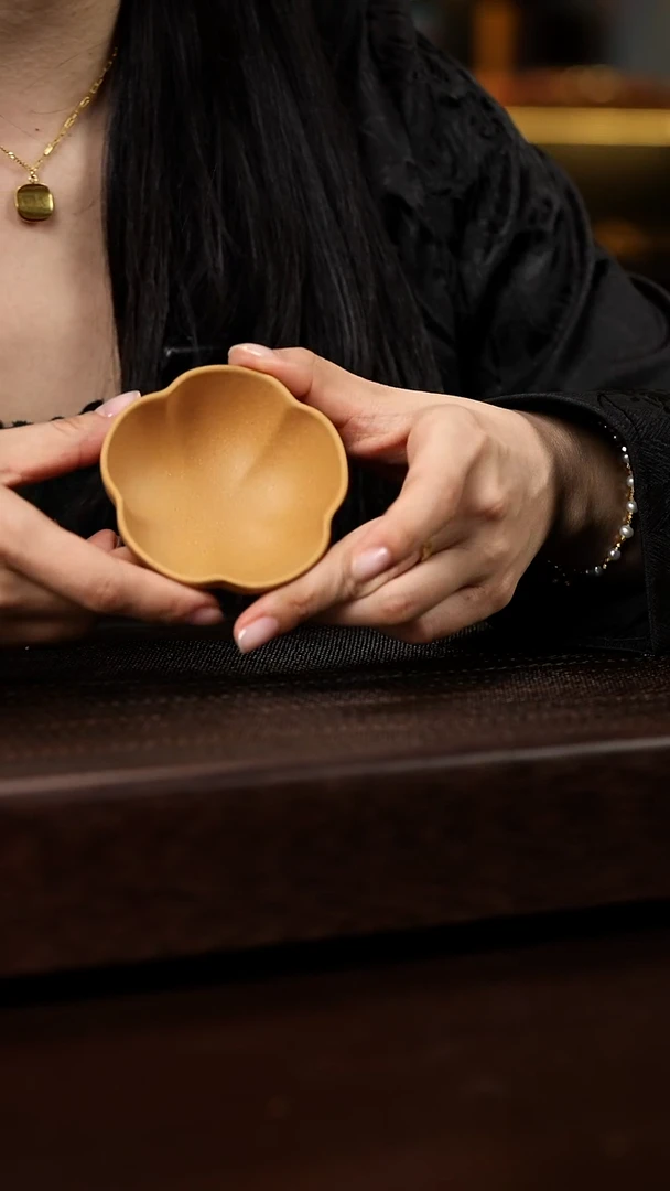 茶壶紫砂海棠杯 黄金段