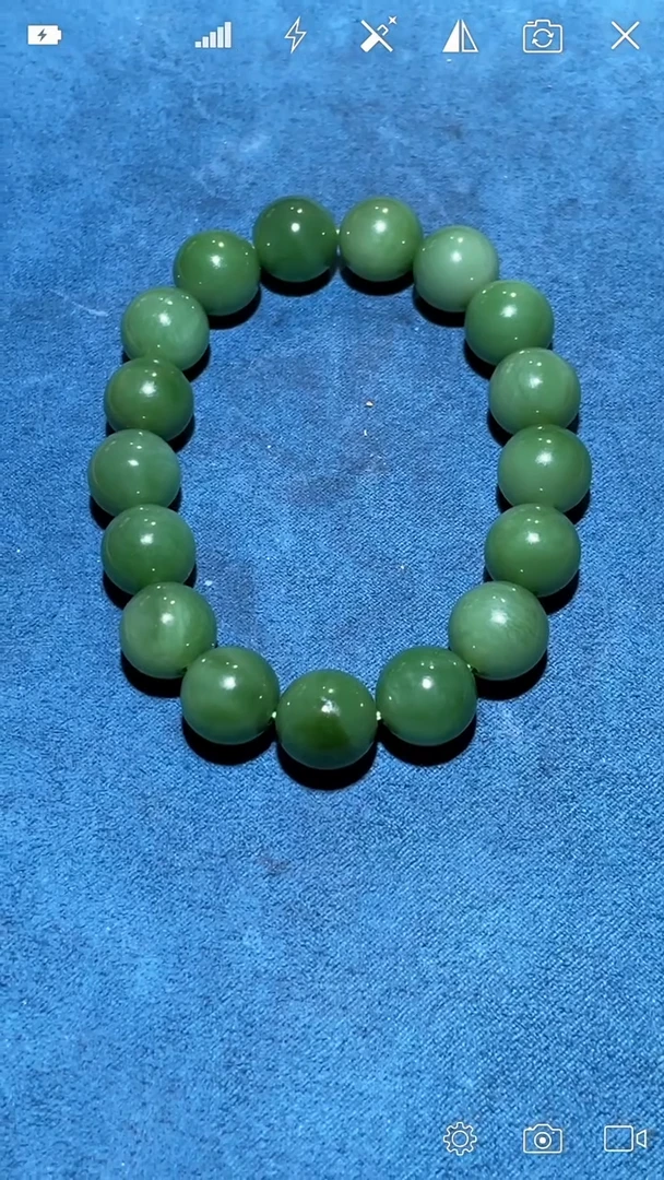 未镶嵌和田玉把件QQ 碧玉圆珠手串卡12