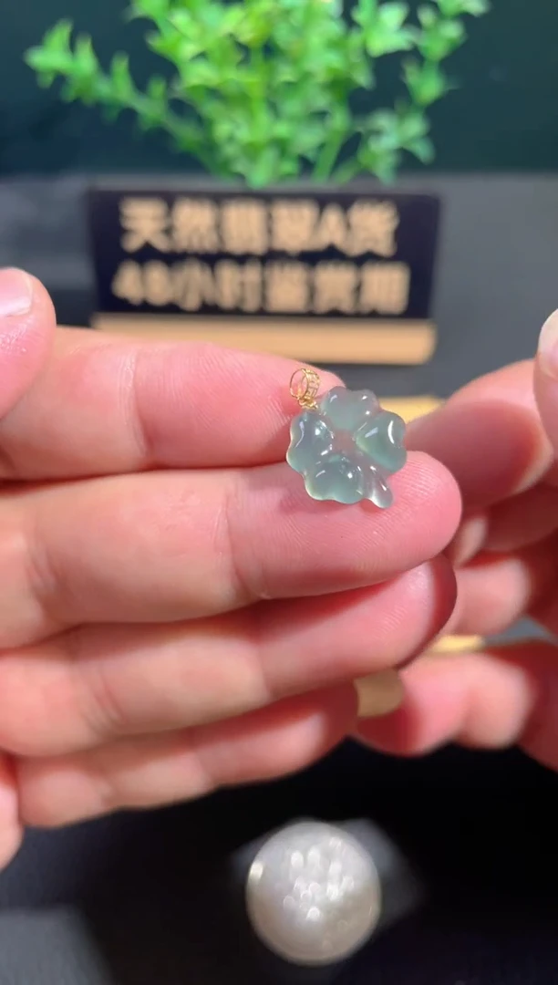 颈饰18K金镶嵌翡翠翡翠