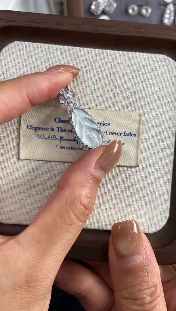 银S925镶嵌挂件翡翠吊坠