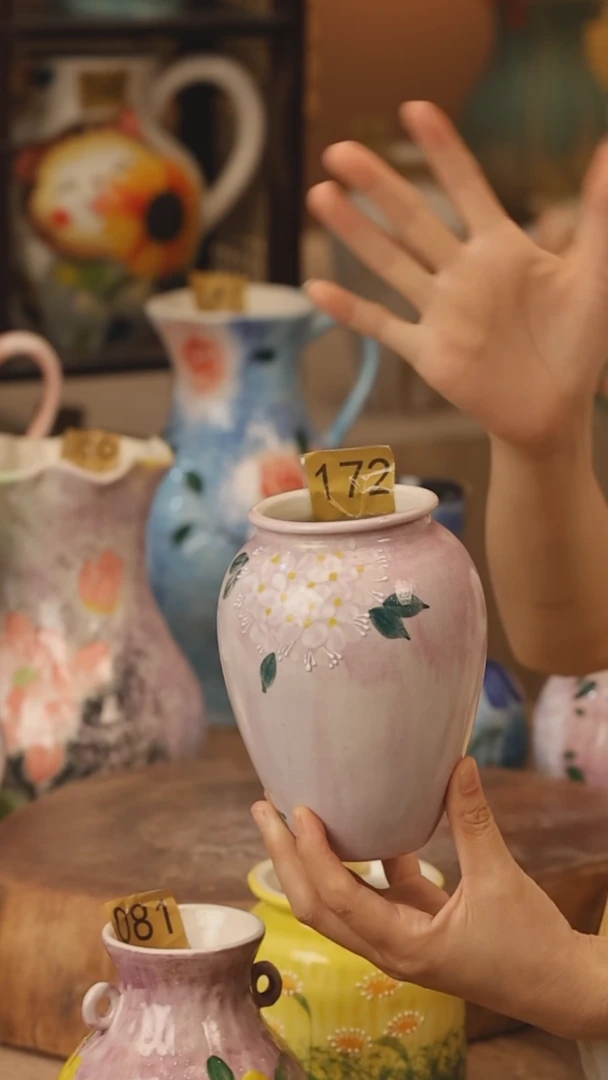 陶瓷172景德镇设计师手作花器摆件侘寂风
