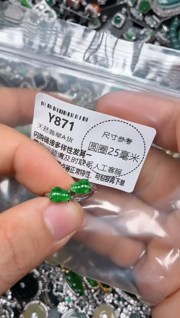颈饰未镶嵌翡翠Y871耳扣