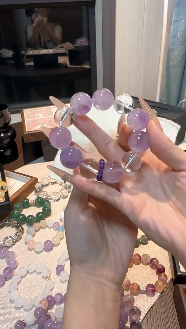 未镶嵌手串水晶19mm薰衣草