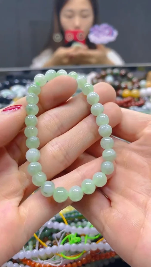 颈饰未镶嵌翡翠6MM/X/翡翠A货，一件也是批发价