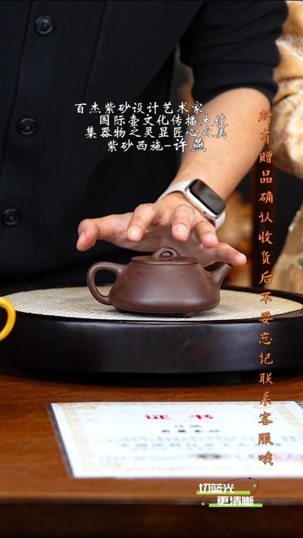 宜兴紫砂 XY 景舟紫泥 平盖石瓢 210cc