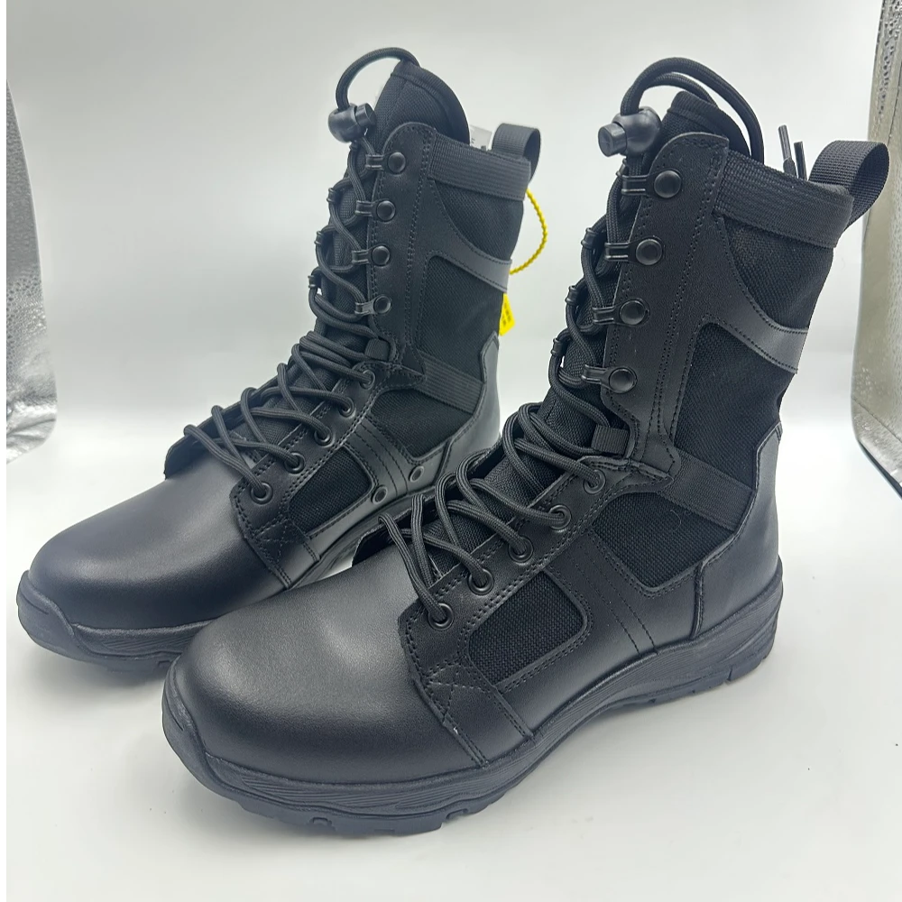 户外徒步超轻战术靴作训高帮登山靴透气沙漠防滑战术靴飞鱼黑色