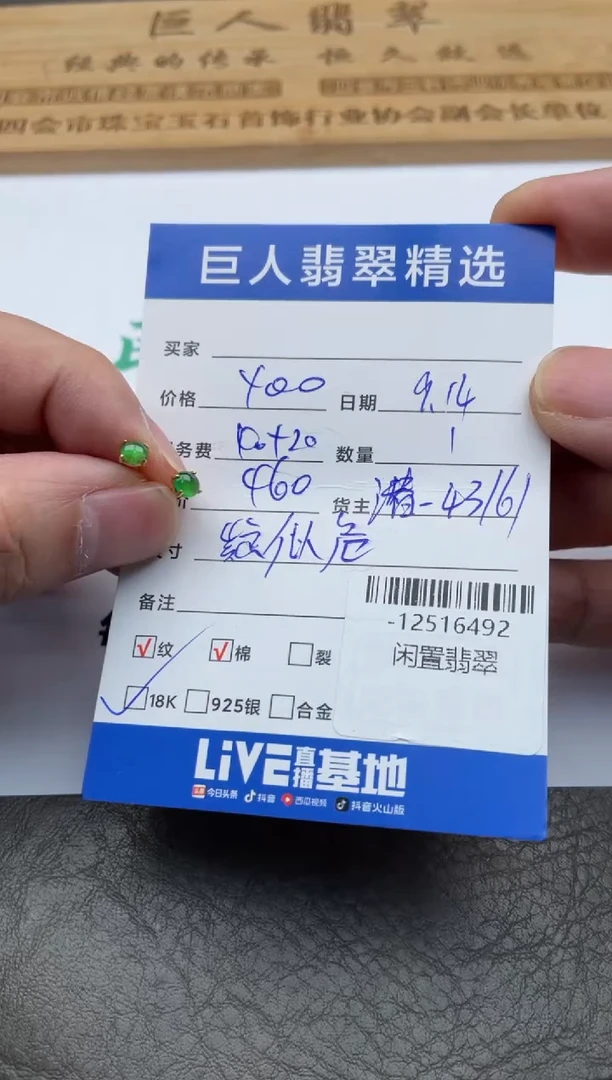 颈饰18K金镶嵌翡翠耳饰多人-12516492