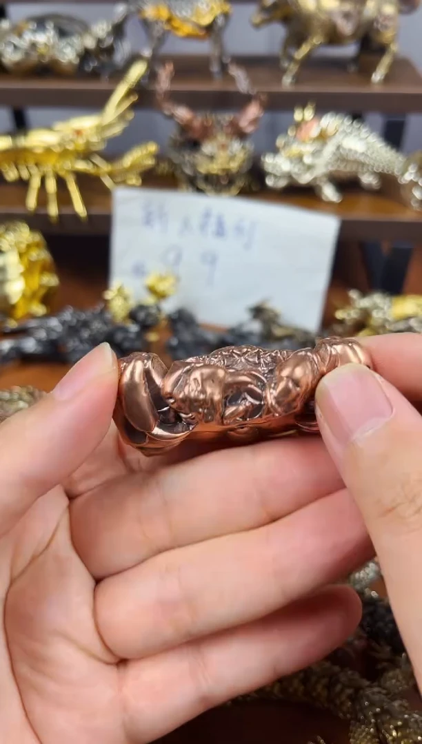 紫铜螃蟹实心摆件