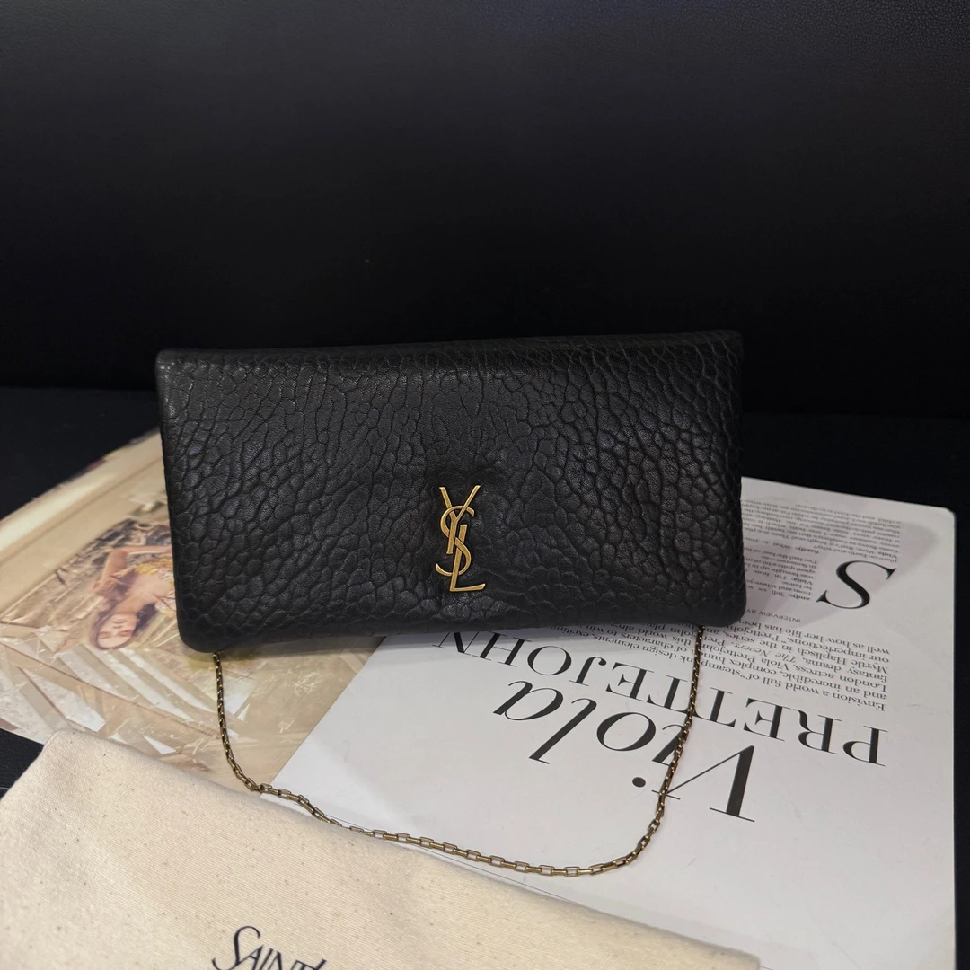 95新 YSL/圣罗兰 公价9500黑金Calypso单肩包B6162寄卖服务