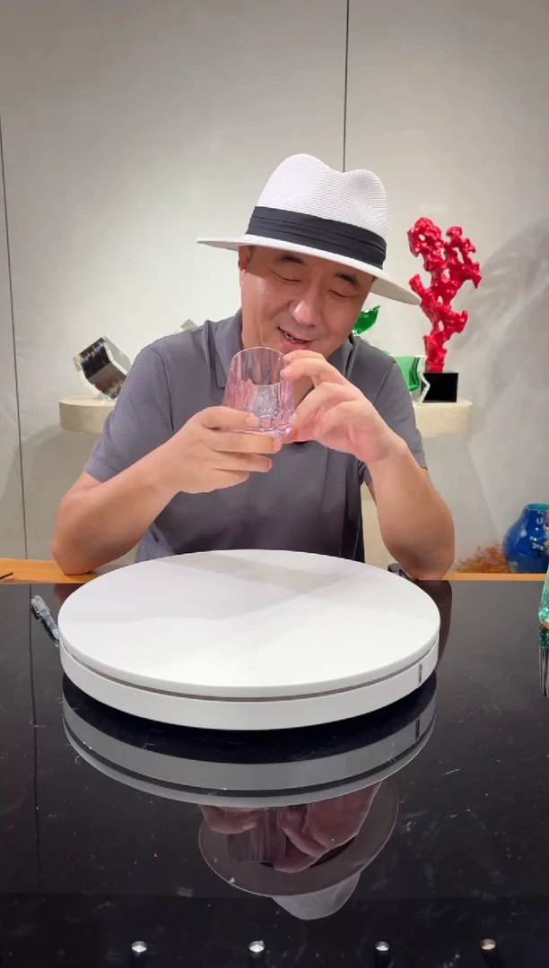 摆件粉水晶钻石威士忌杯